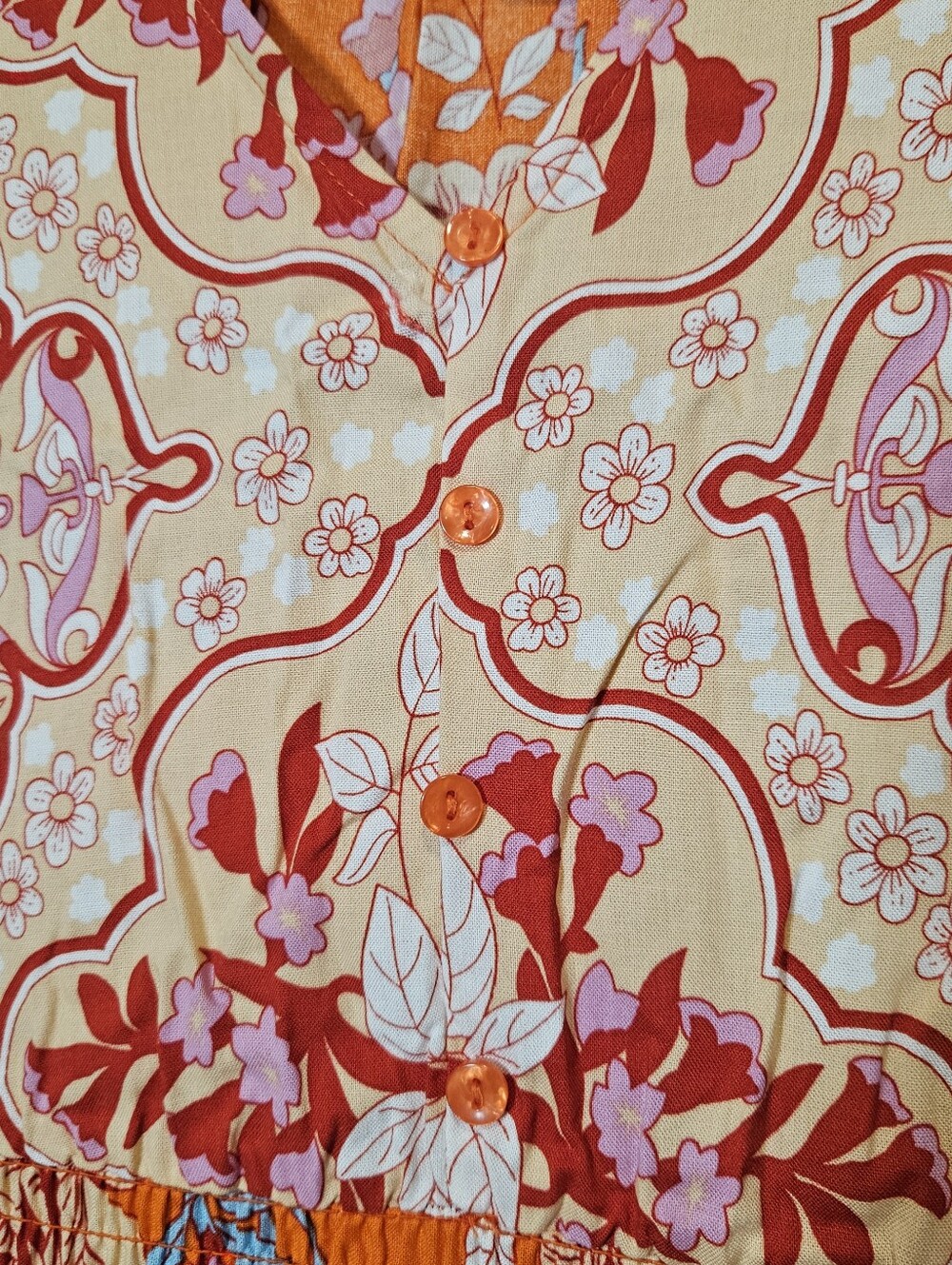 NWT Lascana Women's Size 2 Orange Tropical Print Dress - Picture 5 of 5